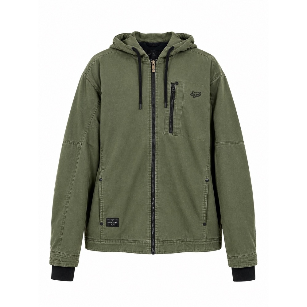 Fox Racing Jacket Men's XXL Mercer Canvas Sherpa Fleece Chore Coat Hooded Green